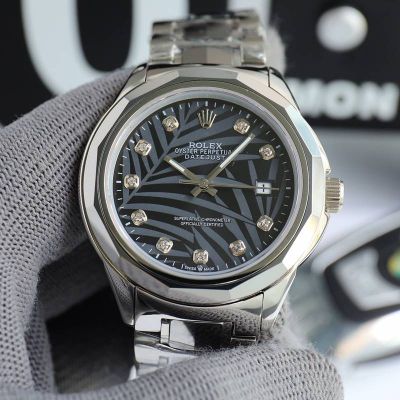 Rolex Datejust Replica with Black Dial Fake 8205 Movement 316L Steel 42mm Stainless Steel Strap Watch